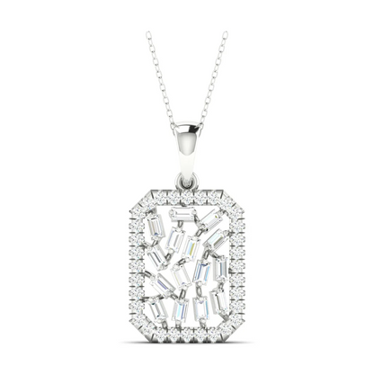 0.60 CTW Lab Grown Diamond Round Baguette Pendant