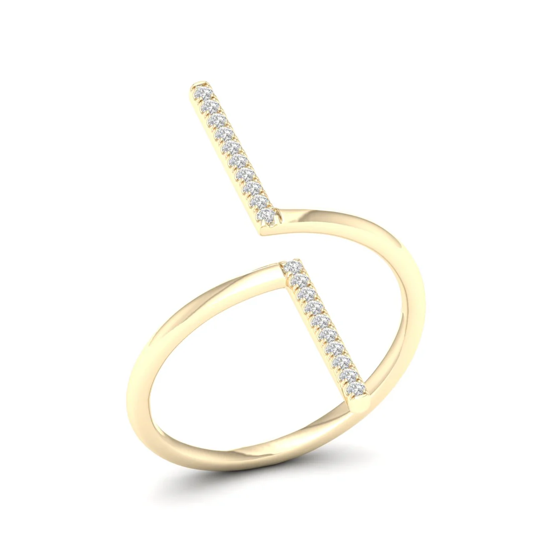 0.09Ctw Lab Grown Diamond Open Shank Wedding Band