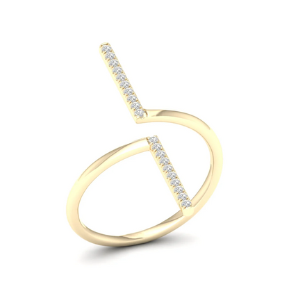 0.09Ctw Lab Grown Diamond Open Shank Wedding Band