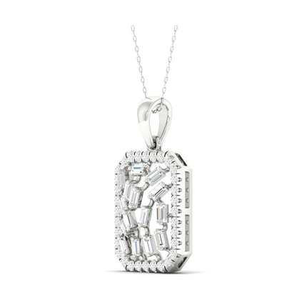 0.60 CTW Lab Grown Diamond Round Baguette Pendant