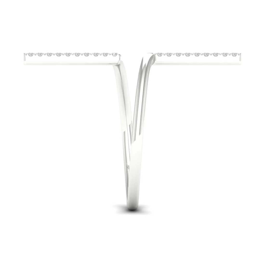 0.09Ctw Lab Grown Diamond Open Shank Wedding Band