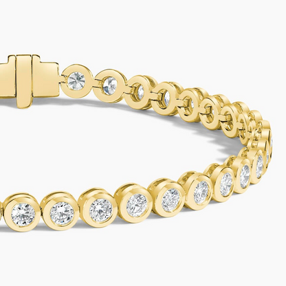 2.87CTW 7 inch Round Cut Bezel Lab Grown Diamond Tennis Bracelet