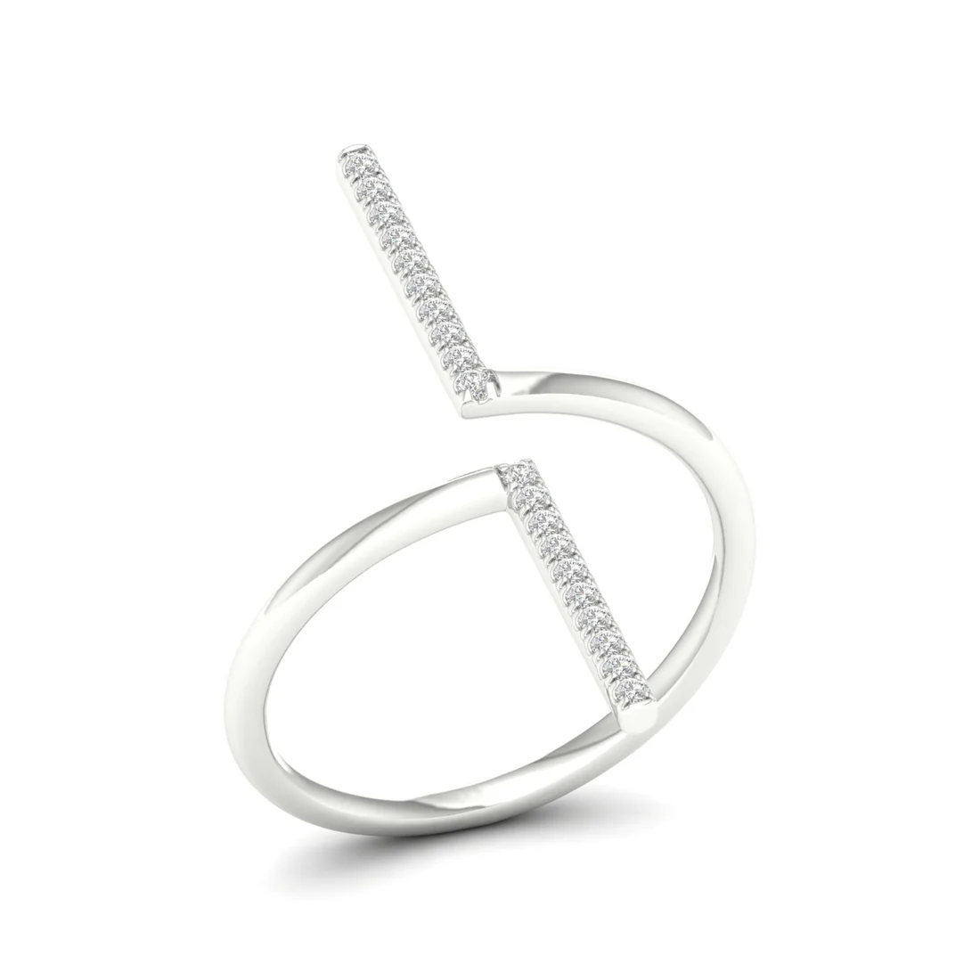 0.09Ctw Lab Grown Diamond Open Shank Wedding Band