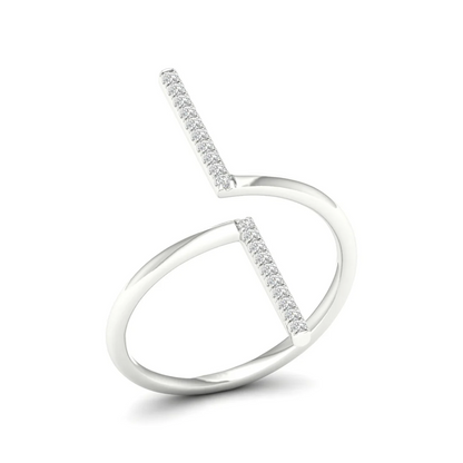 0.09Ctw Lab Grown Diamond Open Shank Wedding Band