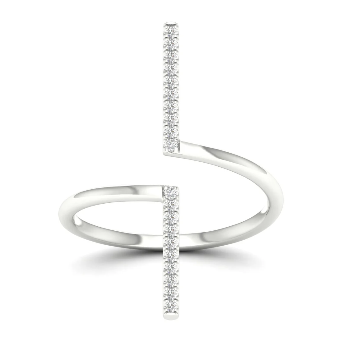 0.09Ctw Lab Grown Diamond Open Shank Wedding Band