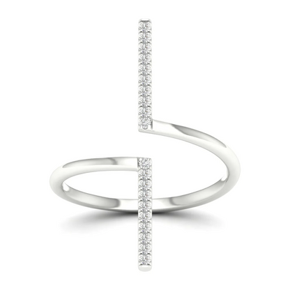 0.09Ctw Lab Grown Diamond Open Shank Wedding Band