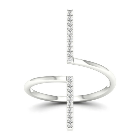 0.09Ctw Lab Grown Diamond Open Shank Wedding Band