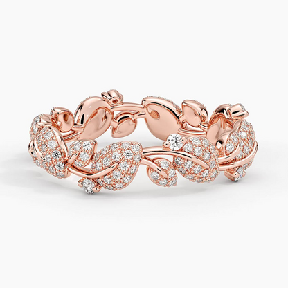 Round Lab Grown Diamond Canopy Pave Eternity Wedding Band