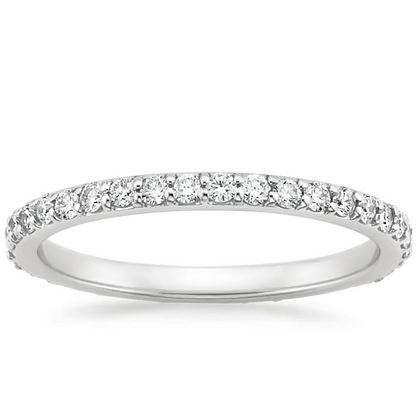 Round Lab Grown Diamond White Gold Twisted Vine Wedding Band