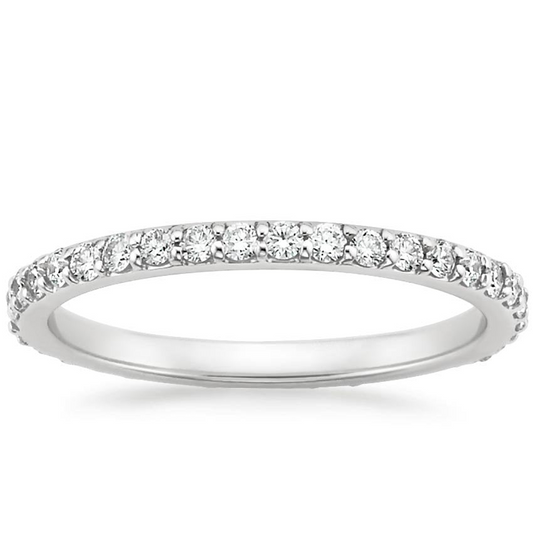 Round Lab Grown Diamond White Gold Twisted Vine Wedding Band