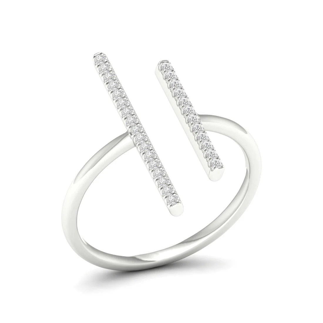 0.16Ctw Lab Grown Diamond Double Line Wedding Band