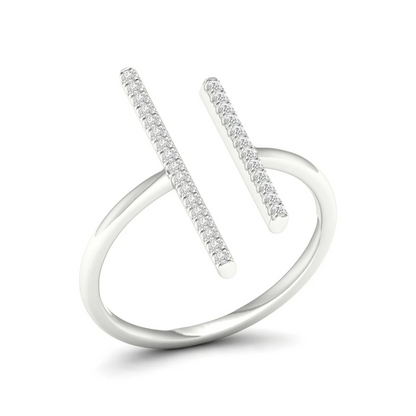 0.16Ctw Lab Grown Diamond Double Line Wedding Band