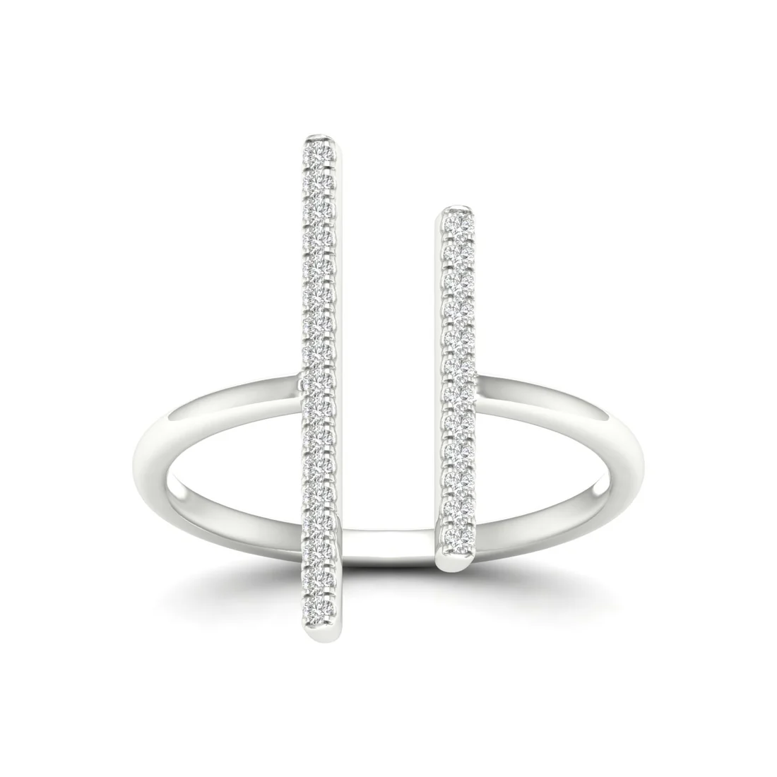 0.16Ctw Lab Grown Diamond Double Line Wedding Band