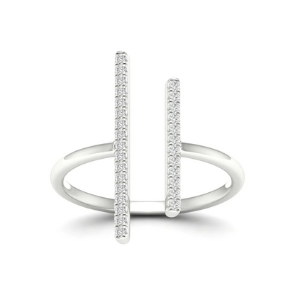 0.16Ctw Lab Grown Diamond Double Line Wedding Band