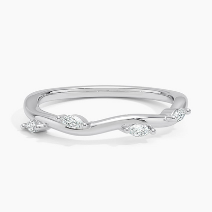 0.13 CTW Marquise Lab Grown Diamond Winding Willow Wedding Band