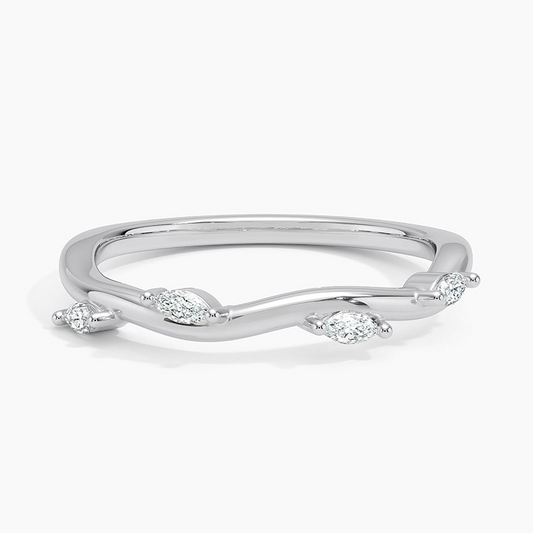 0.13 CTW Marquise Lab Grown Diamond Winding Willow Wedding Band
