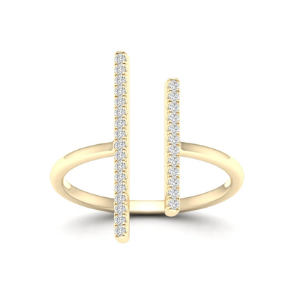 0.16Ctw Lab Grown Diamond Double Line Wedding Band