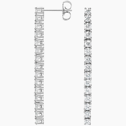 1.4 CTW Lab Diamond Tennis Drop Earrings