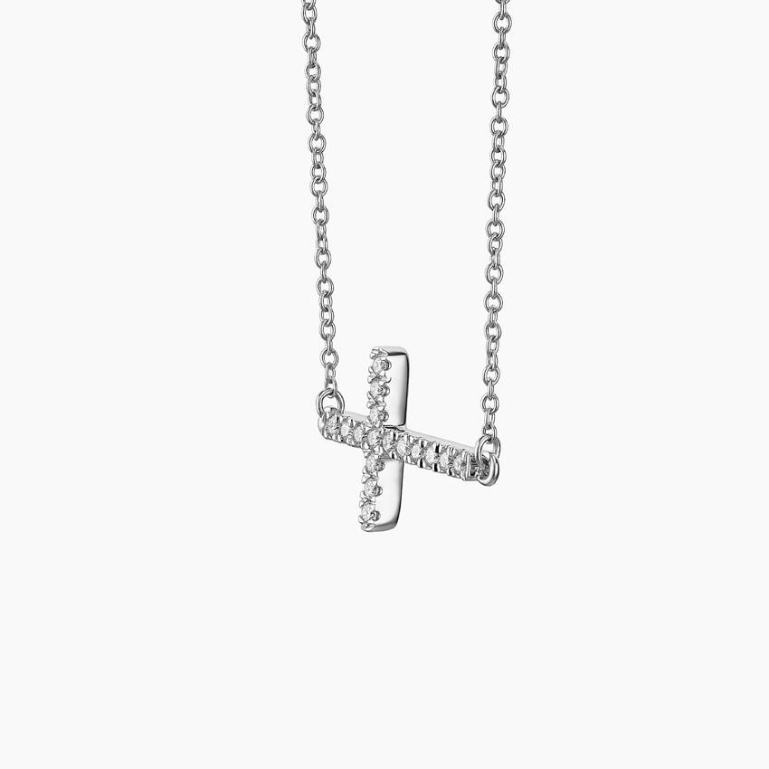 1/6 CTW Lab Grown Diamond Sideways Cross Pendant