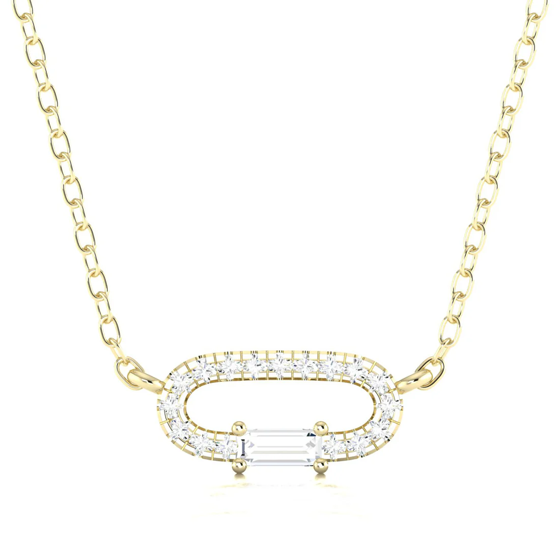 0.16 CTW Lab Grown Diamond Oval Shape Pendant