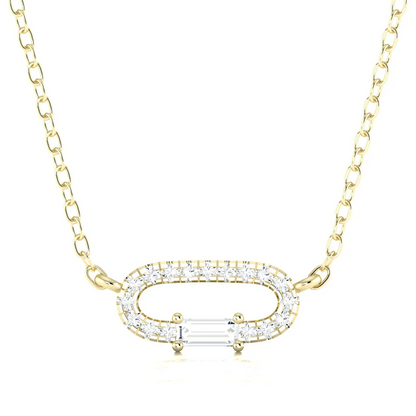 0.16 CTW Lab Grown Diamond Oval Shape Pendant