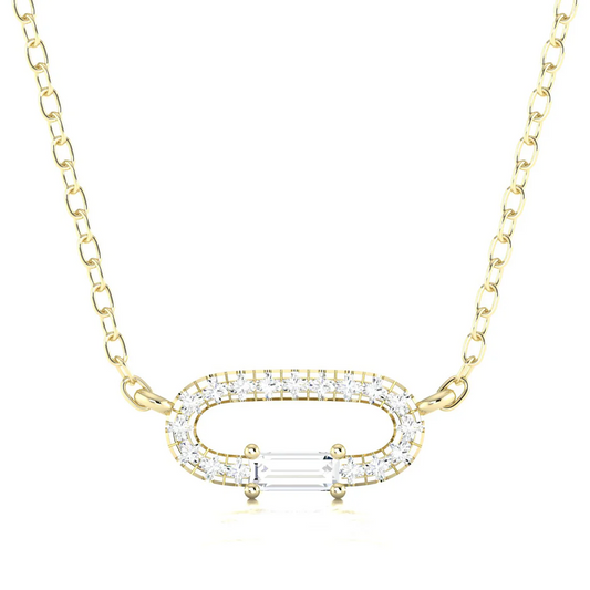 0.16 CTW Lab Grown Diamond Oval Shape Pendant