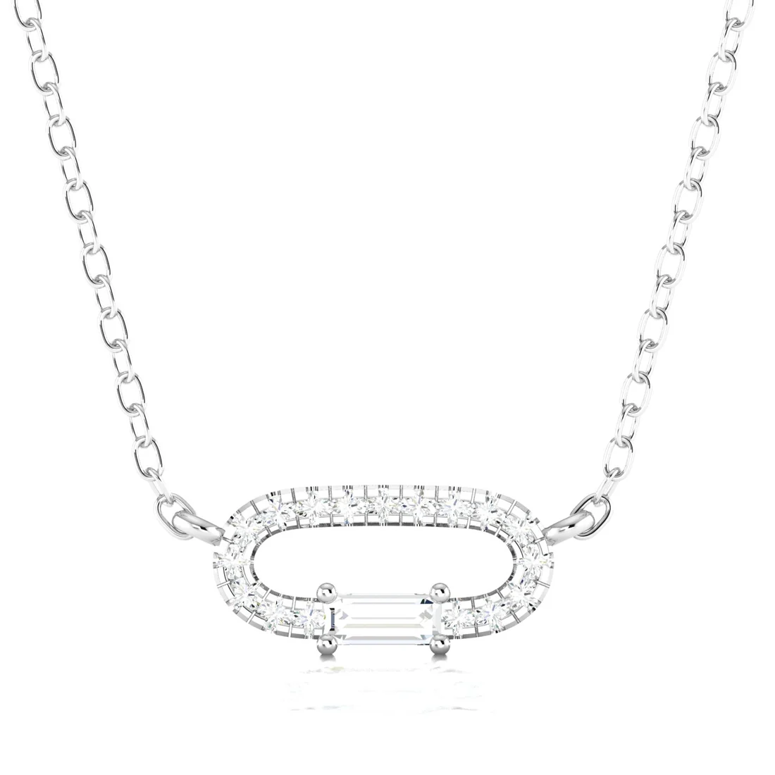 0.16 CTW Lab Grown Diamond Oval Shape Pendant