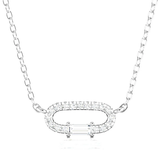 0.16 CTW Lab Grown Diamond Oval Shape Pendant