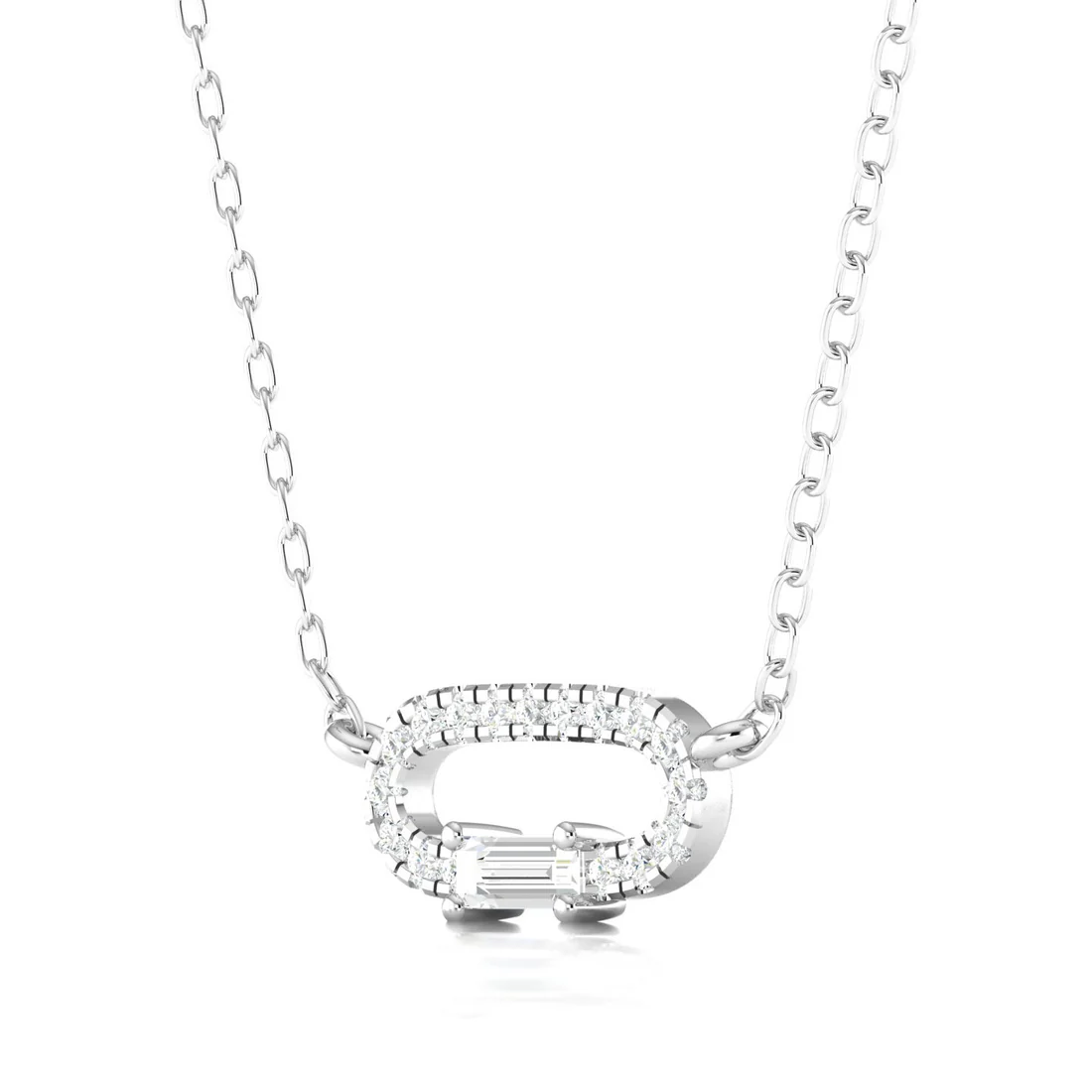 0.16 CTW Lab Grown Diamond Oval Shape Pendant