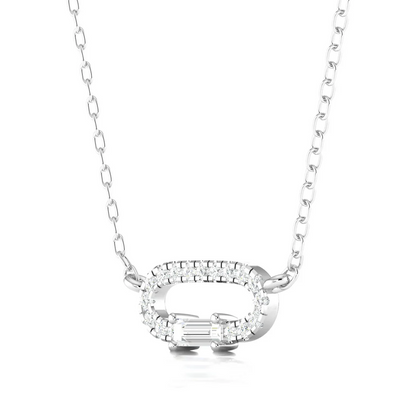 0.16 CTW Lab Grown Diamond Oval Shape Pendant