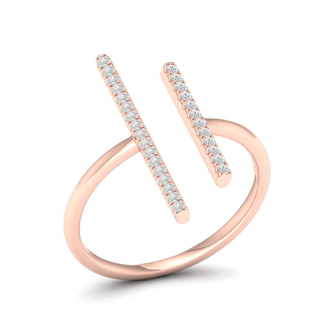 0.16Ctw Lab Grown Diamond Double Line Wedding Band