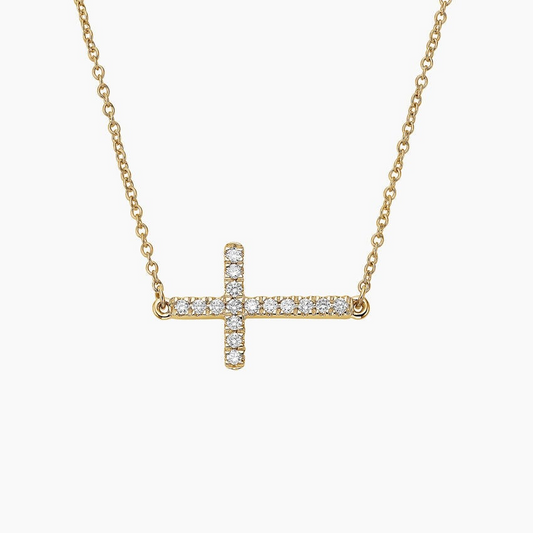 1/6 CTW Lab Grown Diamond Sideways Cross Pendant