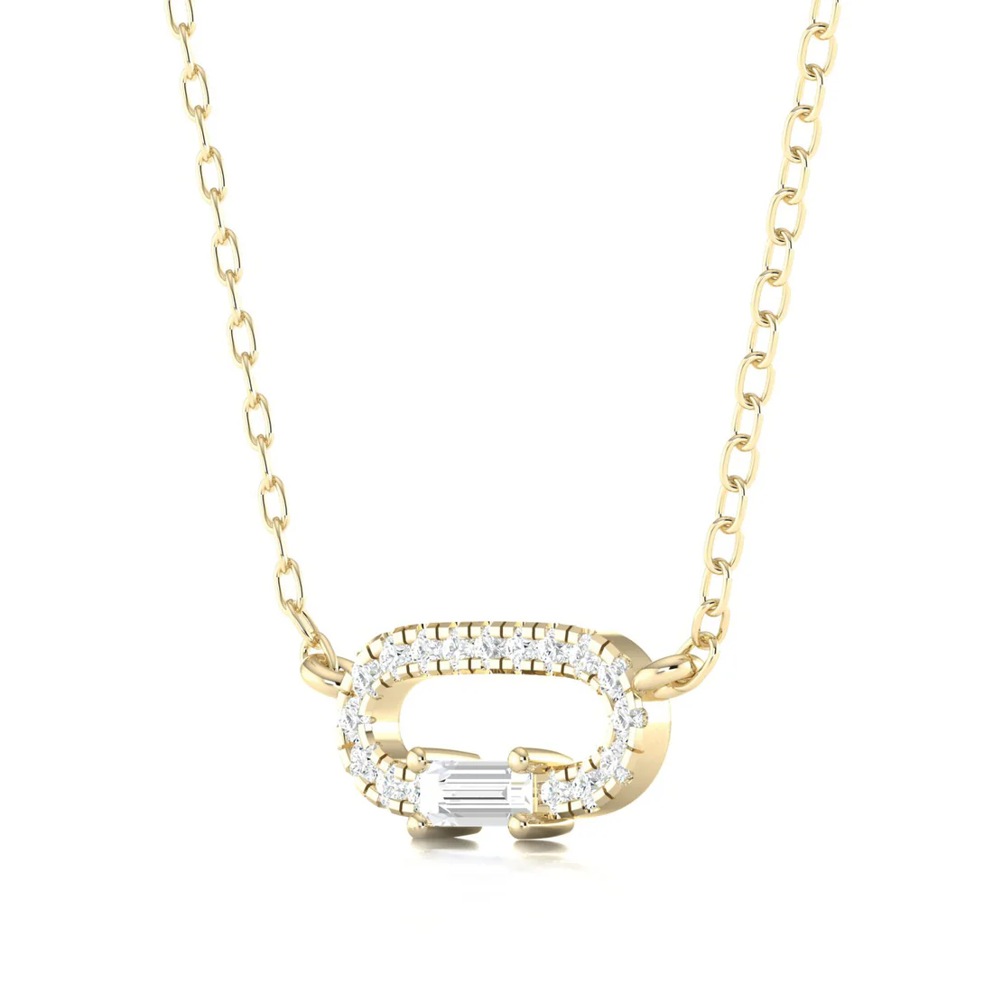 0.16 CTW Lab Grown Diamond Oval Shape Pendant