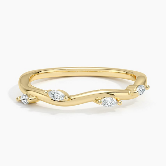 0.13 CTW Marquise Lab Grown Diamond Winding Willow Wedding Band