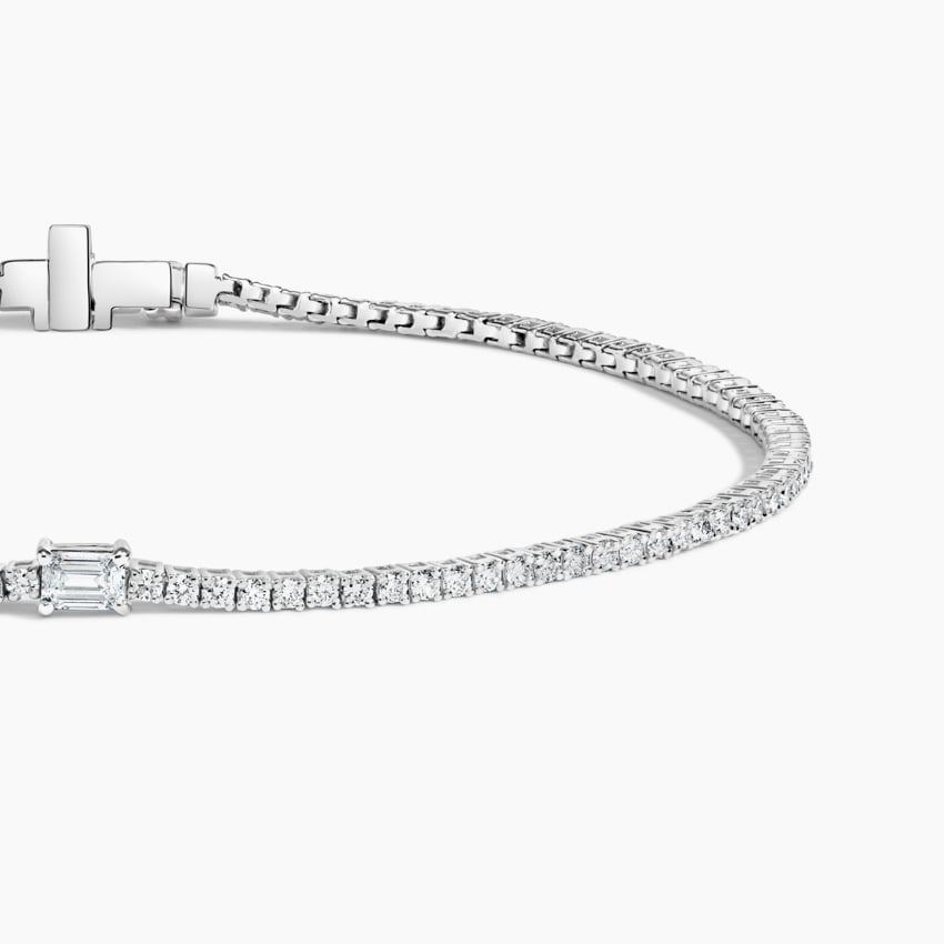 1.25CTW 7 inch Emerald Cut Lab Grown Diamond Tennis Bracelet