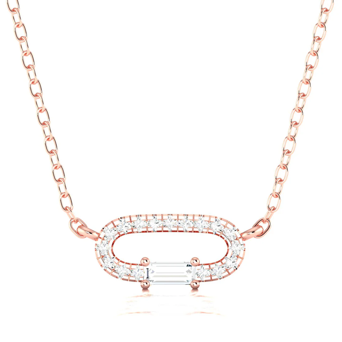 0.16 CTW Lab Grown Diamond Oval Shape Pendant