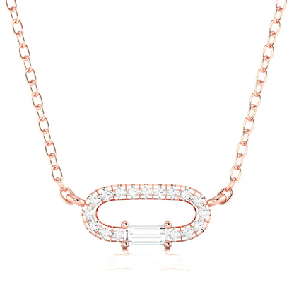 0.16 CTW Lab Grown Diamond Oval Shape Pendant