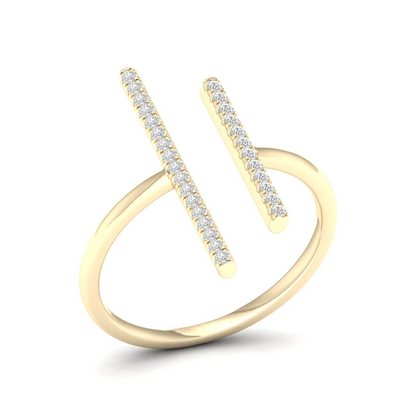 0.16Ctw Lab Grown Diamond Double Line Wedding Band