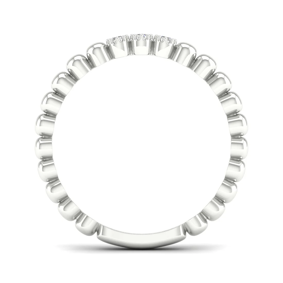 0.05Ctw Lab Grown Diamond Three Stone Bubble Stack Wedding Band