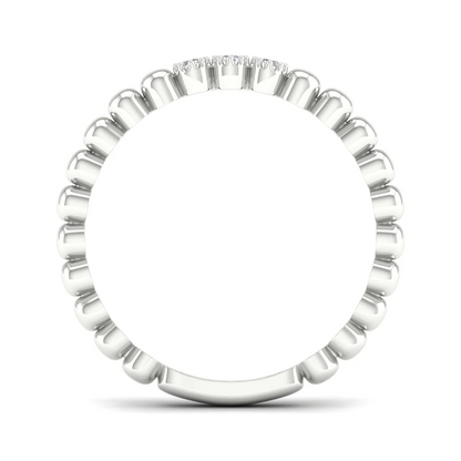 0.05Ctw Lab Grown Diamond Three Stone Bubble Stack Wedding Band