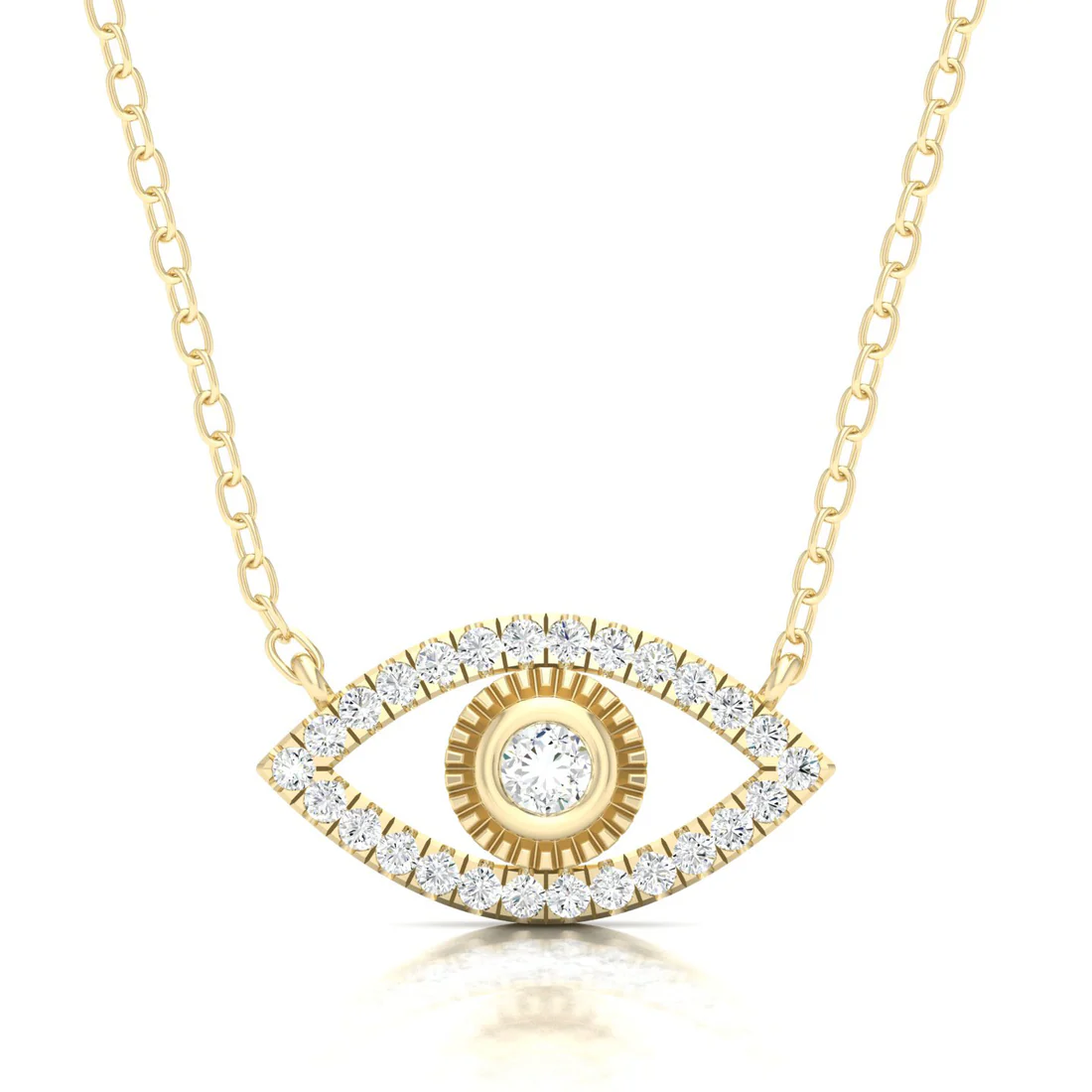 0.20 CTW Lab Grown Diamond Evil Eye Milgrain Pendant
