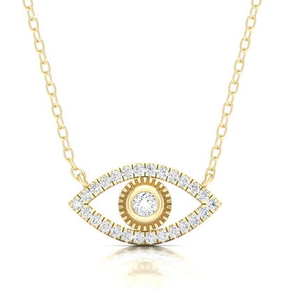 0.20 CTW Lab Grown Diamond Evil Eye Milgrain Pendant