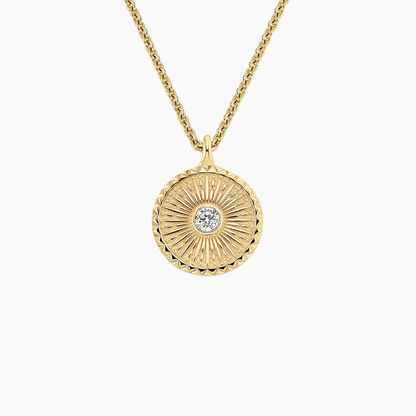 Lab Grown Diamond Mini Sun Medallion Pendant