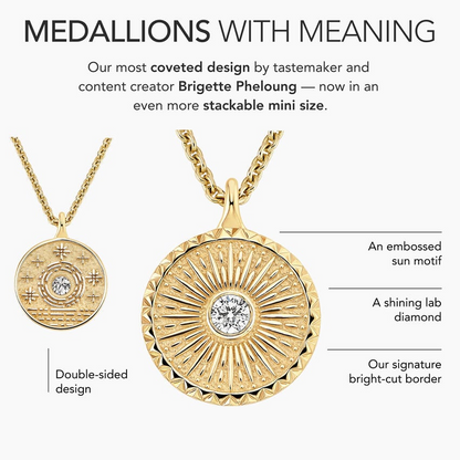 Lab Grown Diamond Mini Sun Medallion Pendant