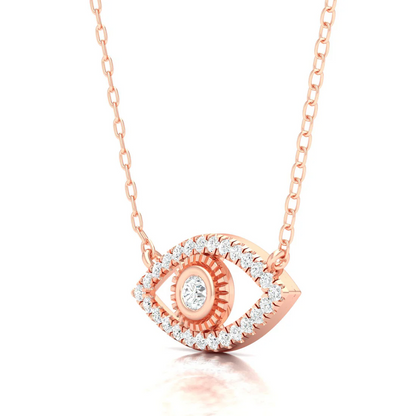 0.20 CTW Lab Grown Diamond Evil Eye Milgrain Pendant