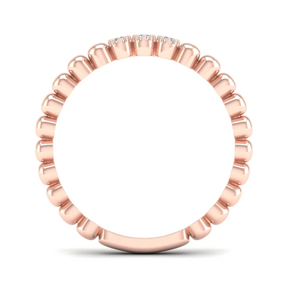 0.05Ctw Lab Grown Diamond Three Stone Bubble Stack Wedding Band