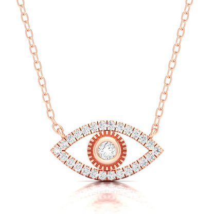 0.20 CTW Lab Grown Diamond Evil Eye Milgrain Pendant