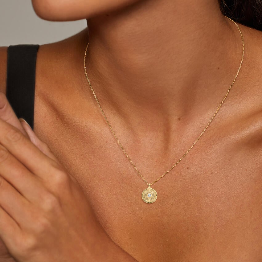Lab Grown Diamond Mini Sun Medallion Pendant