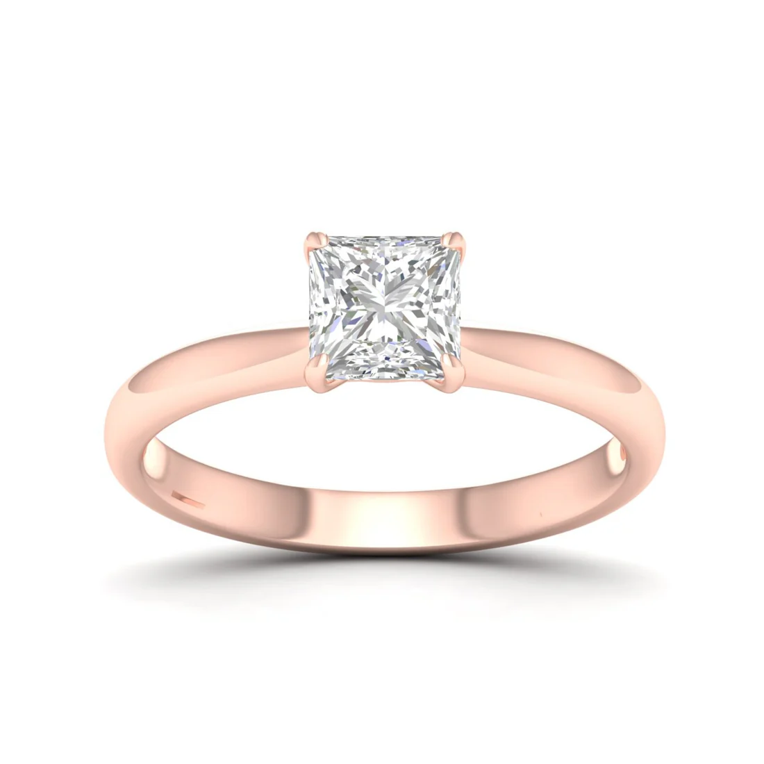1 CTW Classic Princess Cut Lab Grown Diamond Ring