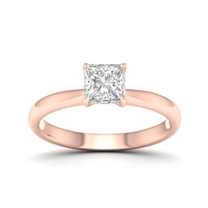 1 CTW Classic Princess Cut Lab Grown Diamond Ring